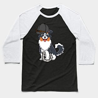 Funny collie dog is ready to ride a horse Baseball T-Shirt